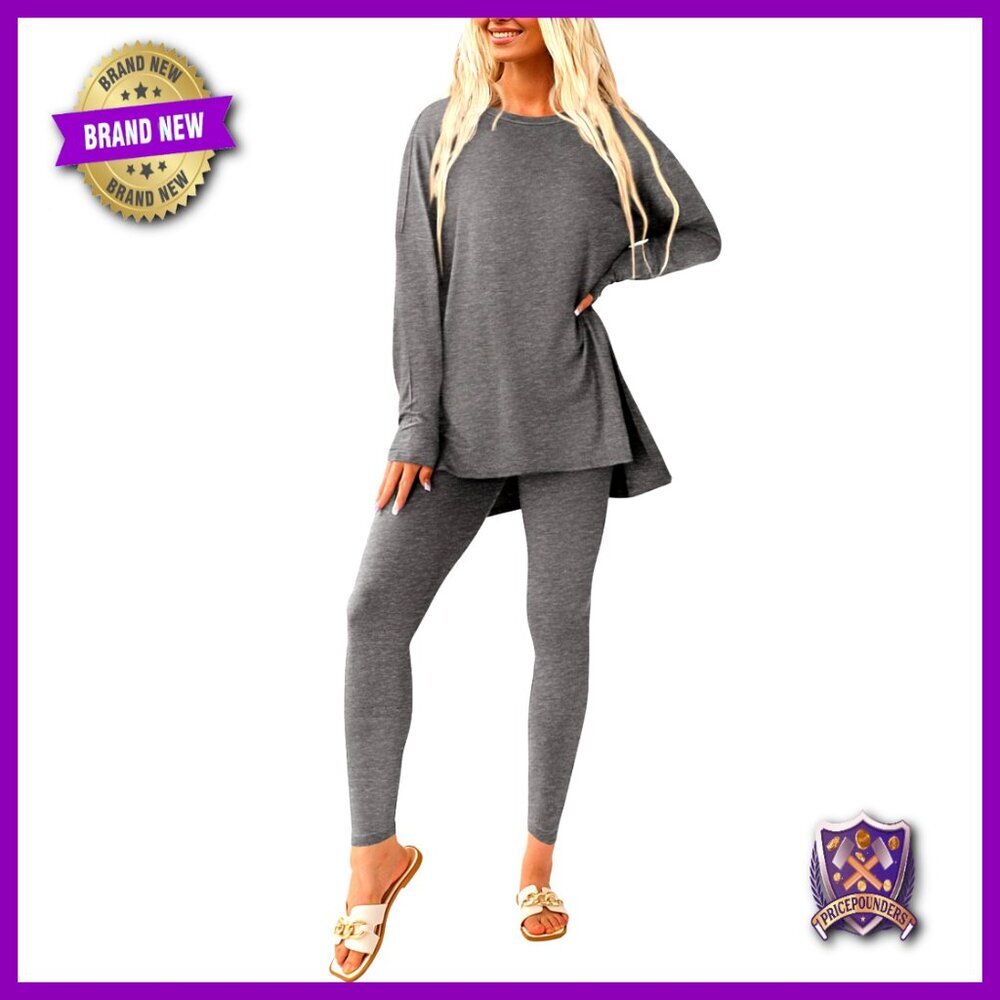 Women's 2-Piece Lounge Set Long Sleeve Tunic Leggings Sweatsuit